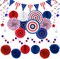 24PCS Patriotic Decorations 4th of July Decorations Set Red White Blue Hanging